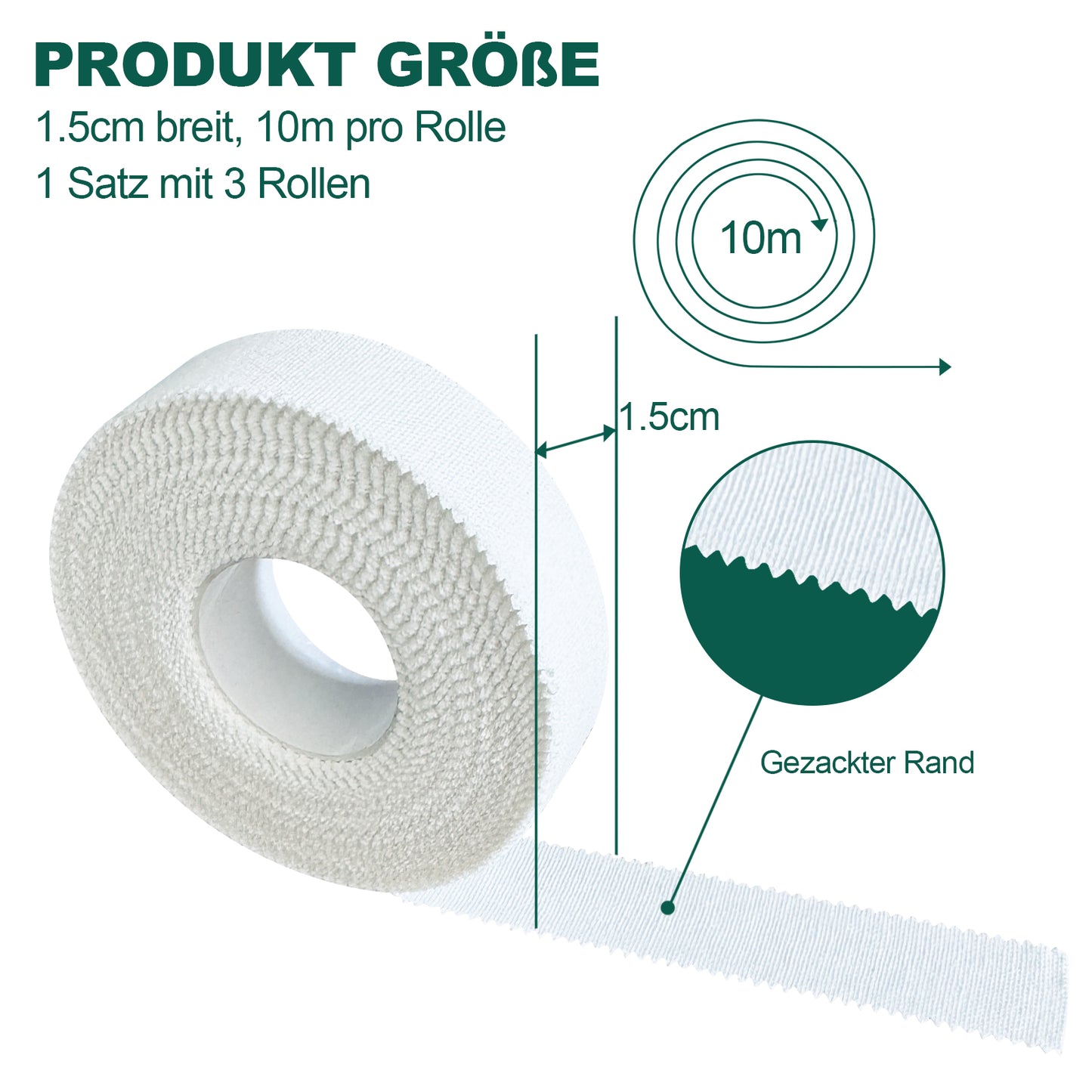 MonkeyTail Kletter Fingertape - 3 Rollen, 1,5 cm x 10 m